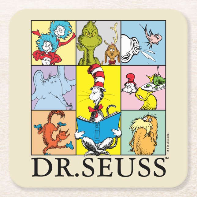 Dr. Seuss | Geschichten Grafik Rechteckiger Pappuntersetzer (Vorderseite)