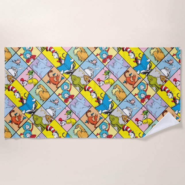 Dr. Seuss | Geschichten Grafik Strandtuch (Vorderseite)