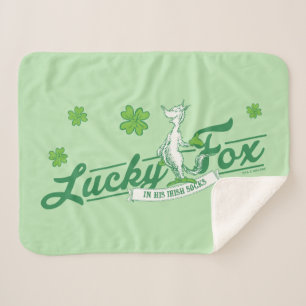Dr. Seuss   Glücklicher Fox in seinen irischen Soc Sherpadecke