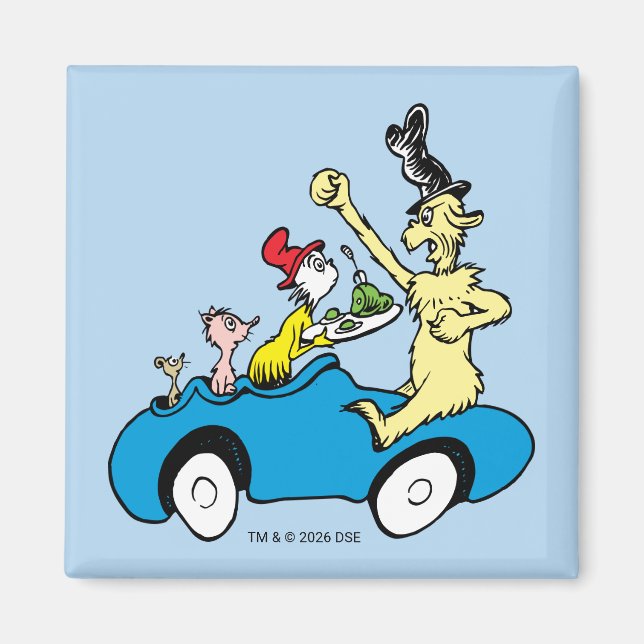 Dr. Seuss Green Eggs and Ham Charaktere im Auto Magnet (Vorne)