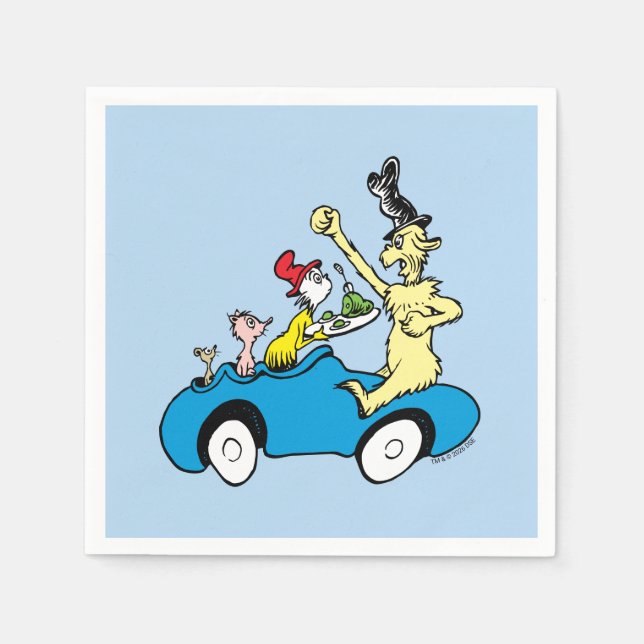 Dr. Seuss Green Eggs and Ham Charaktere im Auto Serviette (Vorderseite)
