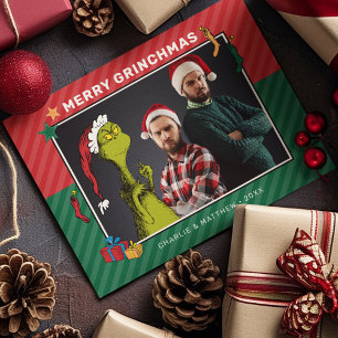 Dr. Seuss   Grinch Familienfoto Feiertage Feiertagspostkarte