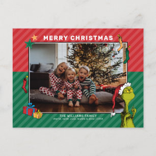 Dr. Seuss Grinch Familienfoto Feiertagspostkarte