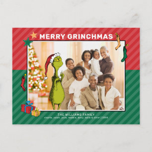 Dr. Seuss Grinch Familienfoto Feiertagspostkarte
