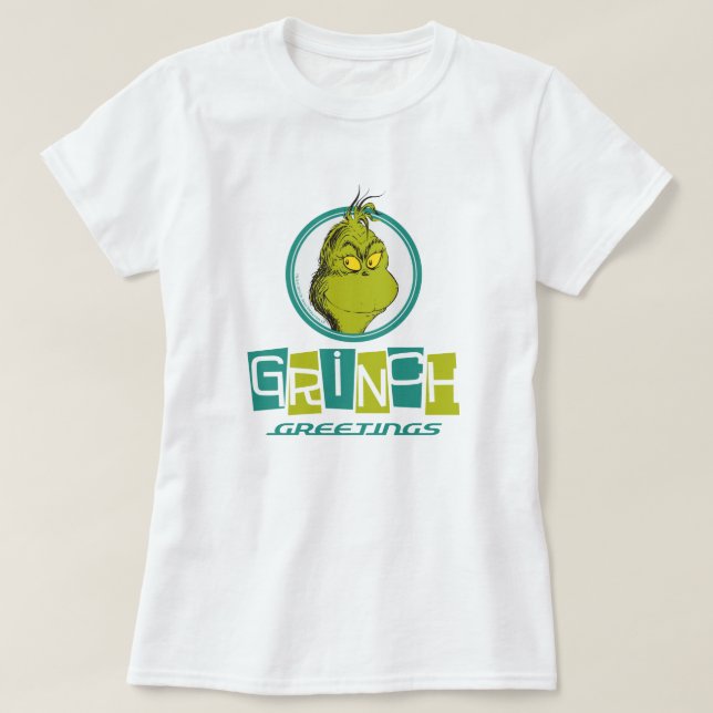 Dr. Seuss | Grinch Gruß T-Shirt (Design vorne)