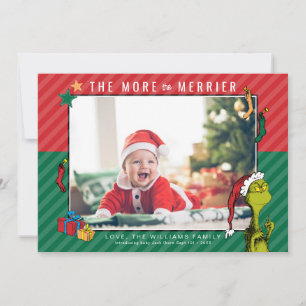 Dr. Seuss   Grinch Neues Baby-Foto-Feiertag Feiertagskarte