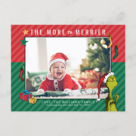 Dr. Seuss | Grinch New Baby Foto Holiday Feiertagspostkarte