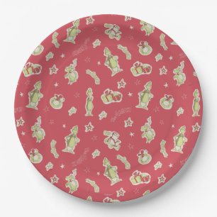 Dr. Seuss Grinch Rotes Weihnachtsmuster Pappteller