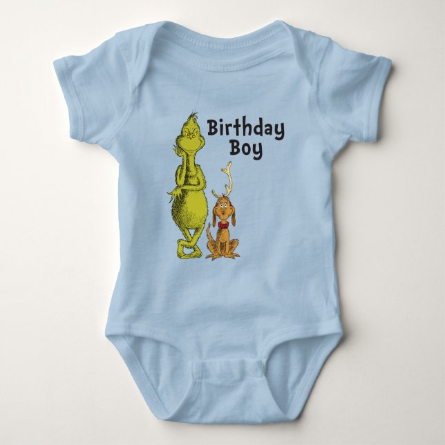 Dr. Seuss | Grinch Winter Geburtstag Baby Strampler (Vorderseite)