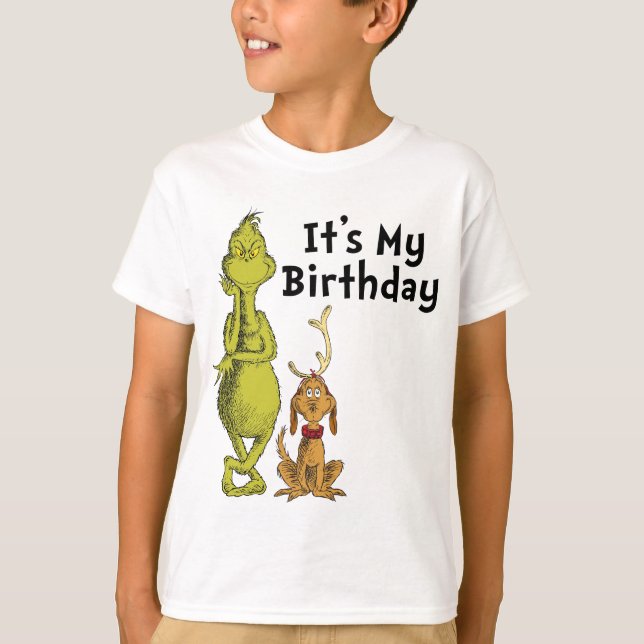 Dr. Seuss | Grinch Winter Geburtstag T-Shirt (Vorderseite)