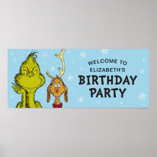 Dr. Seuss   Grinch Winter Geburtstag Willkommen Poster