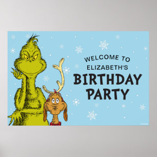 Dr. Seuss Grinch Winter Geburtstags-Willkommen Poster