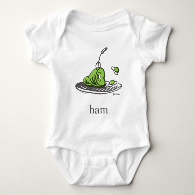 Dr. Seuss | Grüne Eier mit Schinken Baby Strampler (Vorderseite)
