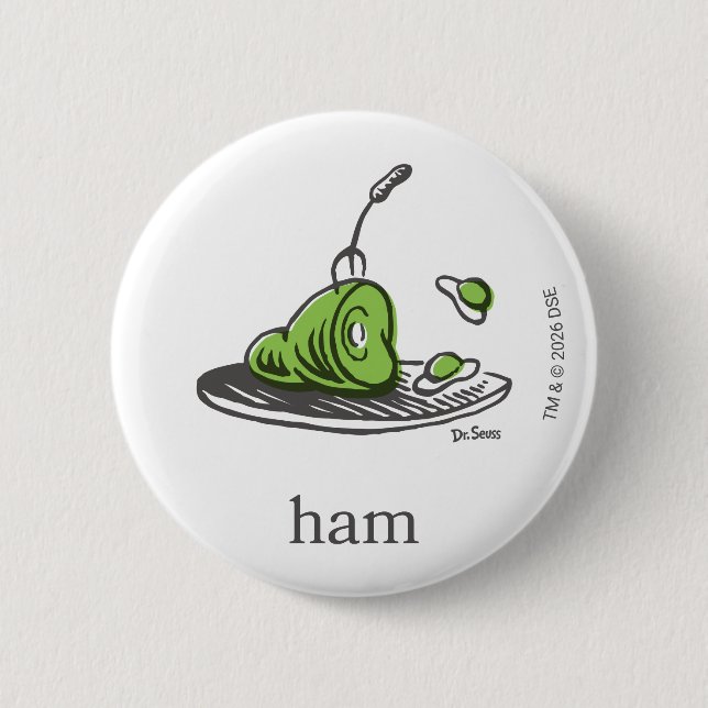 Dr. Seuss | Grüne Eier mit Schinken Button (Vorderseite)
