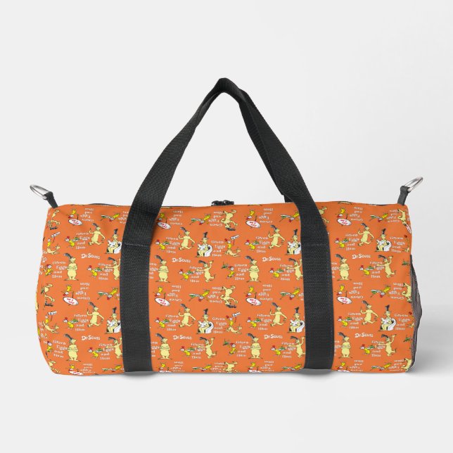 Dr. Seuss Grüne Eier mit Schinken Charakter-Muster Duffle Bag (Vorderseite)