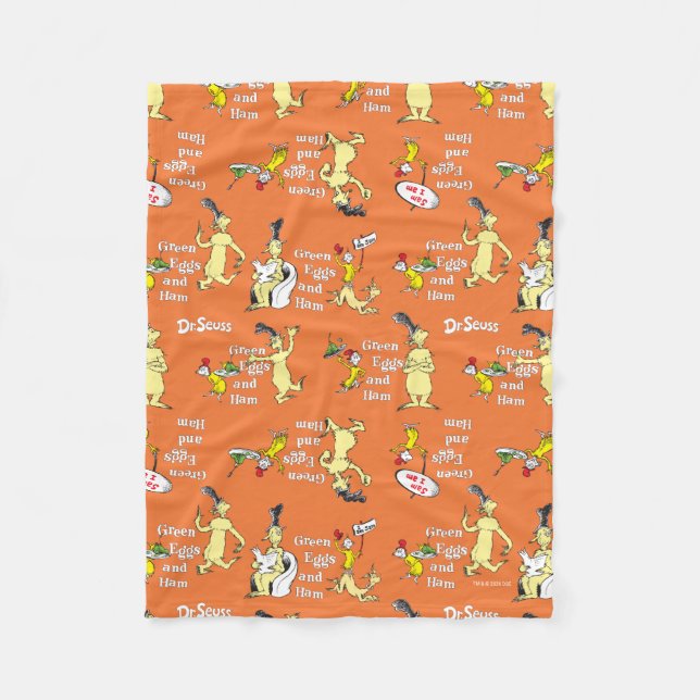 Dr. Seuss Grüne Eier mit Schinken Charakter-Muster Fleecedecke (Vorderseite)