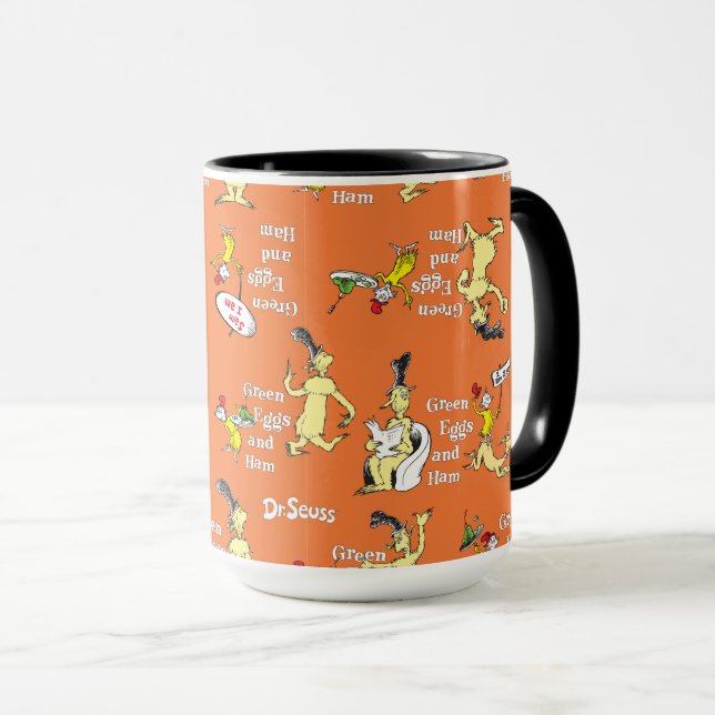 Dr. Seuss Grüne Eier mit Schinken Charakter-Muster Tasse (VorderseiteRechts)