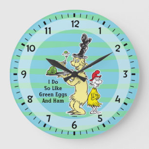Dr. Seuss Grüne Eier mit Schinken Freund & Sam Große Wanduhr