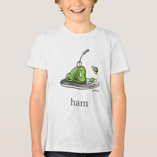 Dr. Seuss | Grüne Eier mit Schinken Tri-Blend Shirt (Vorderseite)