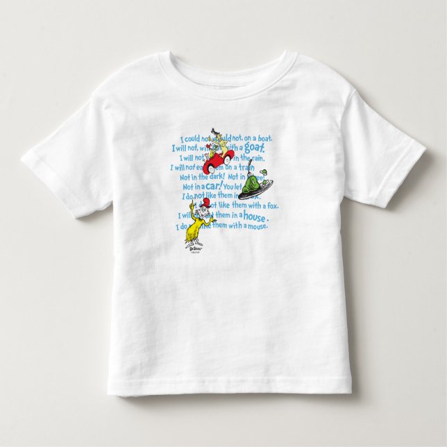Dr. Seuss| Grüne Eier und Ham Storybook Muster Kleinkind T-shirt (Vorderseite)