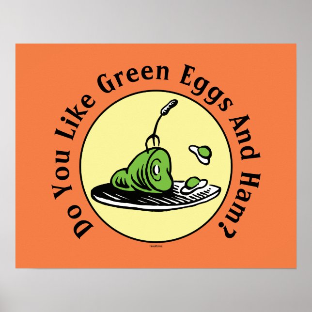 Dr. Seuss | Grüne Eier und Schinken Icon Poster (Vorne)
