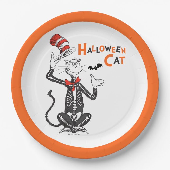 Dr. Seuss | Halloween Cat in the Hat Pappteller (Vorderseite)
