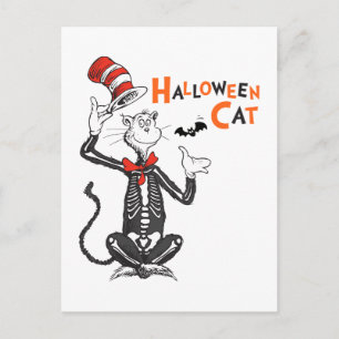 Dr. Seuss Halloween-Katze im Hut Postkarte