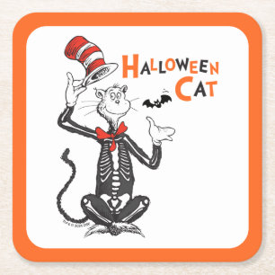 Dr. Seuss Halloween-Katze im Hut Rechteckiger Pappuntersetzer