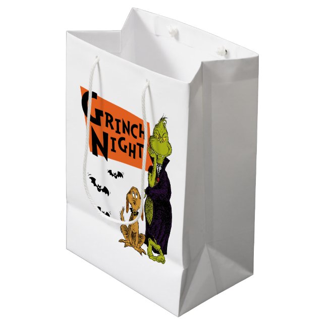Dr. Seuss | Hallowen Grinch Night Graphic Mittlere Geschenktüte (Vorderseite Schrägansicht)
