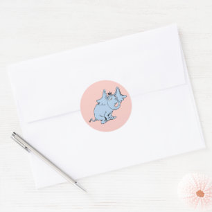 Dr. Seuss   Horton blickt zur Seite Runder Aufkleber