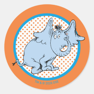 Dr. Seuss Horton Hört Ein Huu Orangefarbene Tupfen Runder Aufkleber