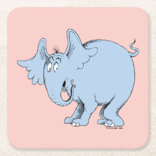 Dr. Seuss Horton hört ein Huu Rechteckiger Pappuntersetzer
