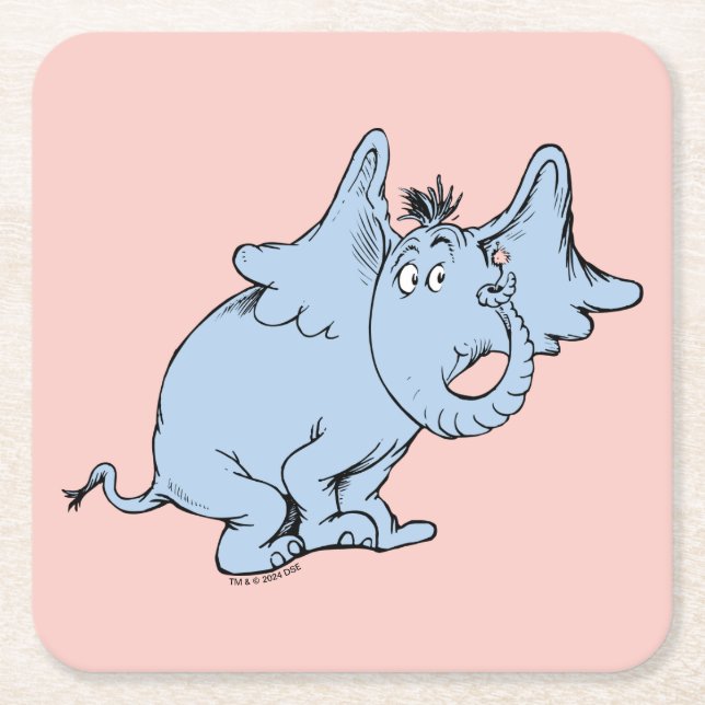 Dr. Seuss | Horton Side Look Rechteckiger Pappuntersetzer (Vorderseite)