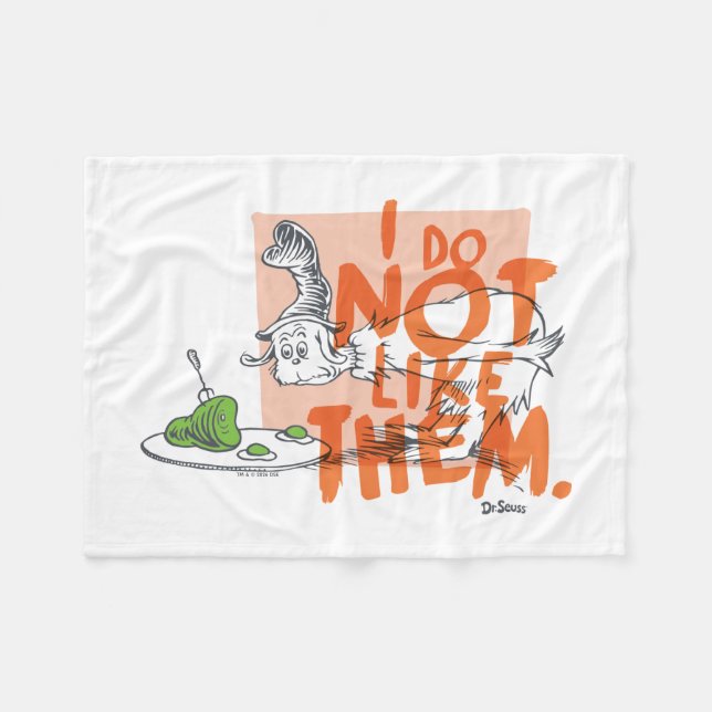 Dr. Seuss Ich-bin-ich "Ich mag sie nicht" Fleecedecke (Vorderseite (Horizontal))