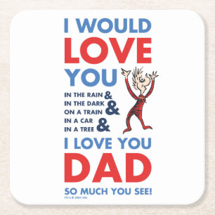 Dr. Seuss   Ich liebe dich Papa so sehr, weißt du Rechteckiger Pappuntersetzer