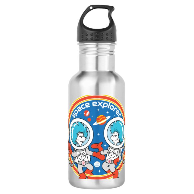 Dr. Seuss | Kaddet One Cadet Two Space Explorer Edelstahlflasche (Vorderseite)