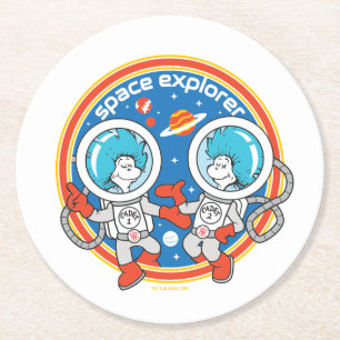 Dr. Seuss Kaddet One Cadet Two Space Explorer Runder Pappuntersetzer