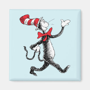 Dr. Seuss Kater mit Hut Kater Spaziergang Magnet