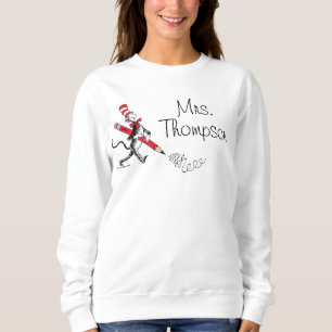 Dr. Seuss Katze im geschriebenen Namen Sweatshirt