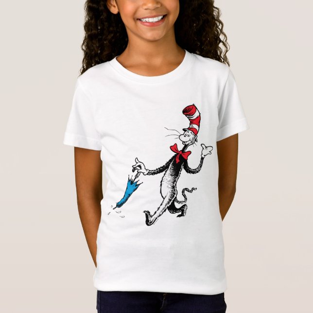 Dr. Seuss | Katze im Hat-Regenschirm T-Shirt (Vorderseite)