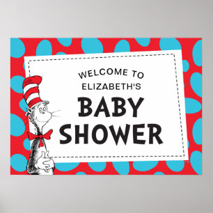 Dr. Seuss Katze im Hut Baby Shower Poster