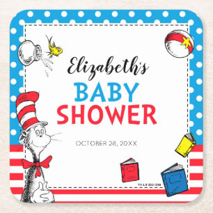 Dr. Seuss - Katze im Hut Baby Shower Rechteckiger Pappuntersetzer