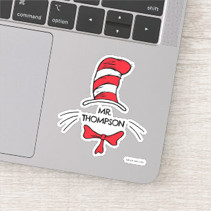 Dr. Seuss Katze im Hut benutzerdefinierter Lehre Aufkleber