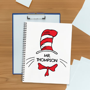 Dr. Seuss Katze im Hut benutzerdefinierter Lehre Notizbuch