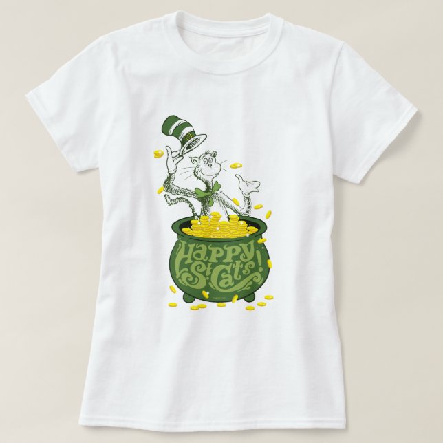 Dr. Seuss | Katze im Hut - Happy St. Cat's! T-Shirt (Design vorne)