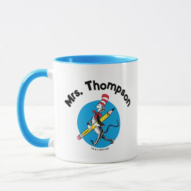 Dr. Seuss | Katze im Hut-Individuelle Name Tasse (Links)
