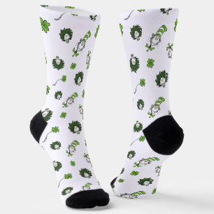 Dr. Seuss Katze im Hut Kleeblatt-Muster Socken