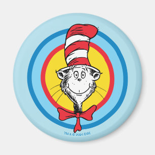 Dr. Seuss Katze im Hut Kopf Grafik Magnet