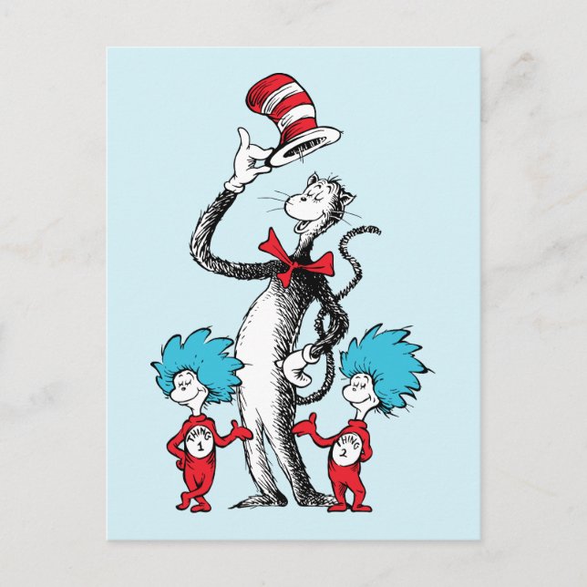 Dr. Seuss | Katze im Hut, Sache eins und Sache zwe Postkarte (Vorderseite)