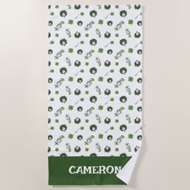 Dr. Seuss | Katze im Hutklemmmuster Strandtuch (Vorderseite)